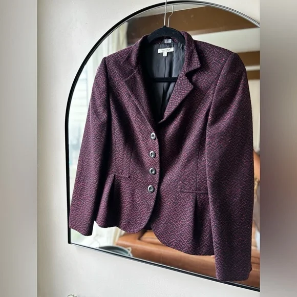 SANTORELLI | Herringbone Tweed blazer | size 6 - Picture 7 of 8